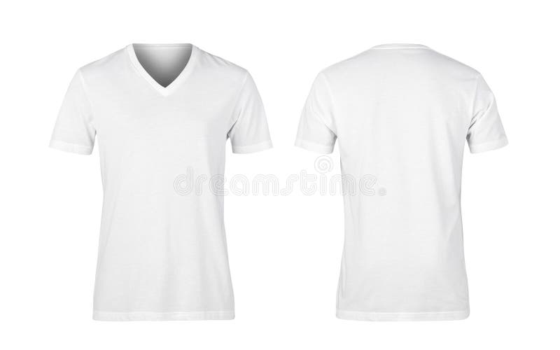 Les T-shirts vnect de femme blanche et affrontent isolée sur le fond blanc