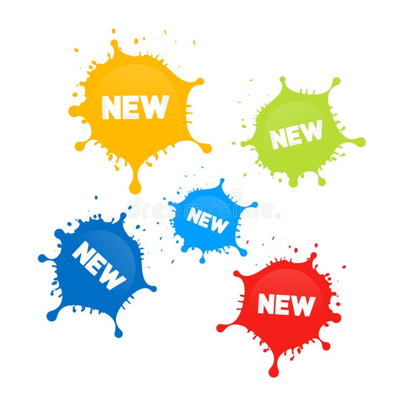 Les taches colorées de vecteur, éclabousse du nouveau titre illustration stock Les taches colorées de vecteur, éclabousse du nouveau titre illustration stock