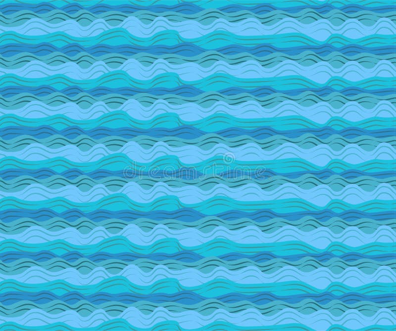 Les vagues d'aqua d'océan de mer de l'eau ondulent la marée calme sans couture de modèle bleu illustration libre de droits Les vagues d'aqua d'océan de mer de l'eau ondulent la marée calme sans couture de modèle bleu illustration libre de droits