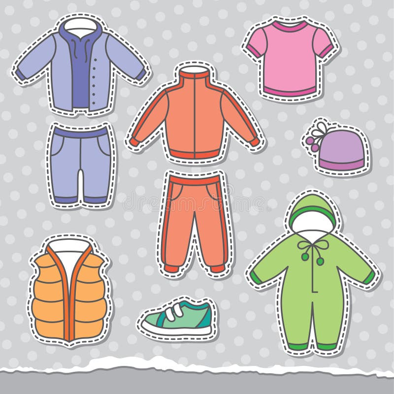 Vêtements pour enfants illustration de vecteur