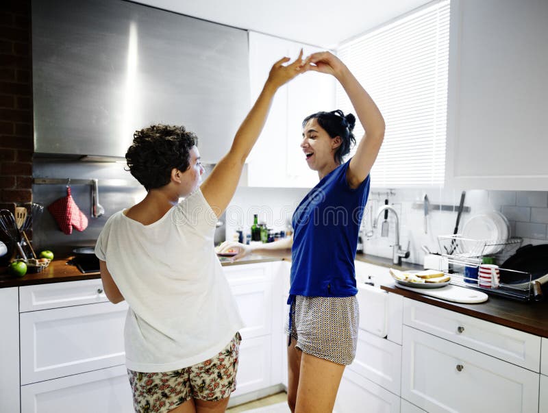 Lesbians In Kitchen