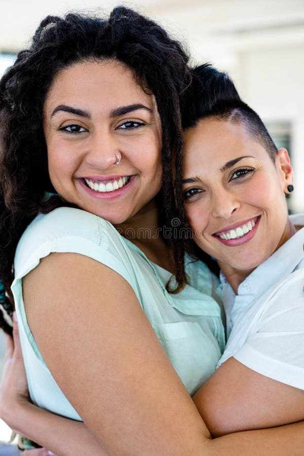 Lesbian Couple Embracing Each Other Stock Image Image Of Closeness Front 66973127
