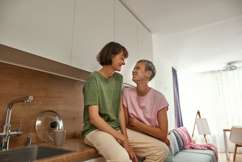 Lesbians In Kitchen