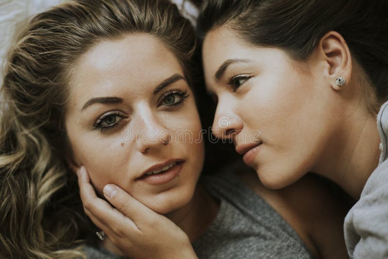 Lesbian Couple Together In Bed Stock Image Image Of Girlfriends