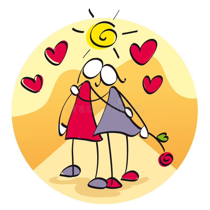 Lesbian couple walking together vector illustration