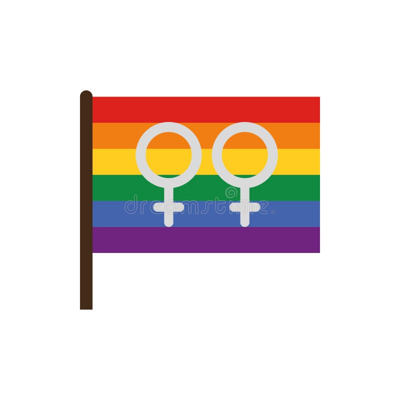 Lesbian Symbol Inside Lgtbi Flag Vector Design Stock