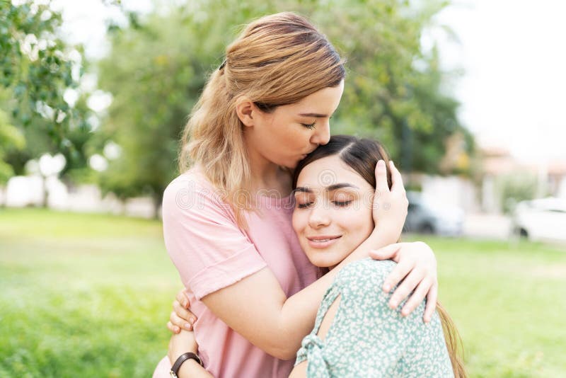 Lesbian Girlfriend Kissing