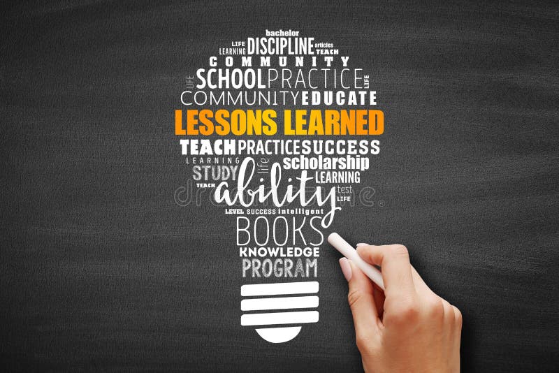 Lessons Learned word cloud, Stock vector