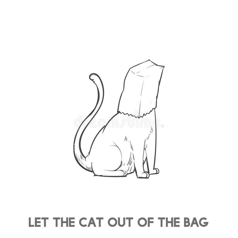 Let the cat out of the bag stock illustration Illustration of Let the cat out of the bag stock illustration Illustration of