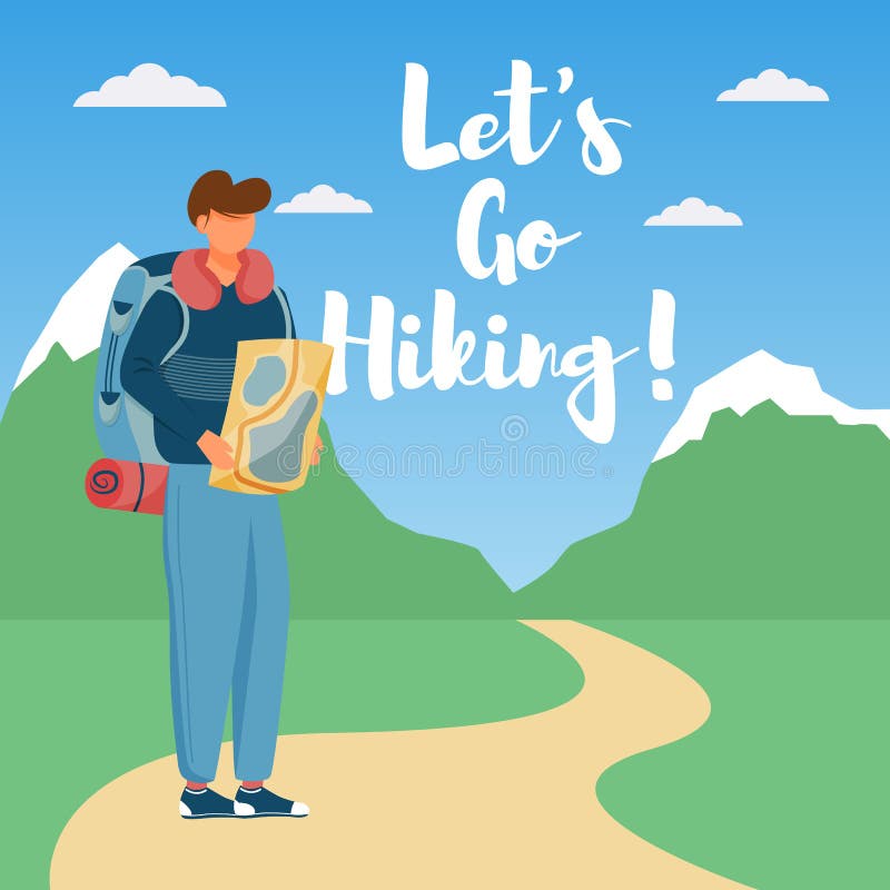 Let Go Hiking Social Media Post Mockup Stock Vector - Illustration of ...