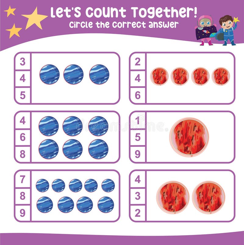 Circle the Correct Answer Mathematic Count and Circle Worksheet Stock Circle the Correct Answer Mathematic Count and Circle Worksheet Stock