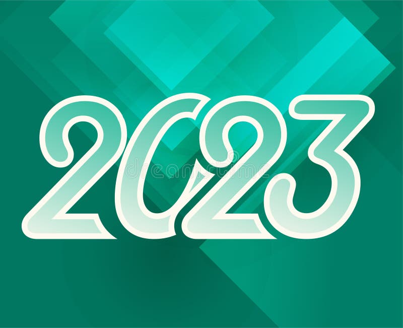 2023-letni projekt ilustracji typu abstract w kolorze białym i zielonym z zielonym gradientem tła