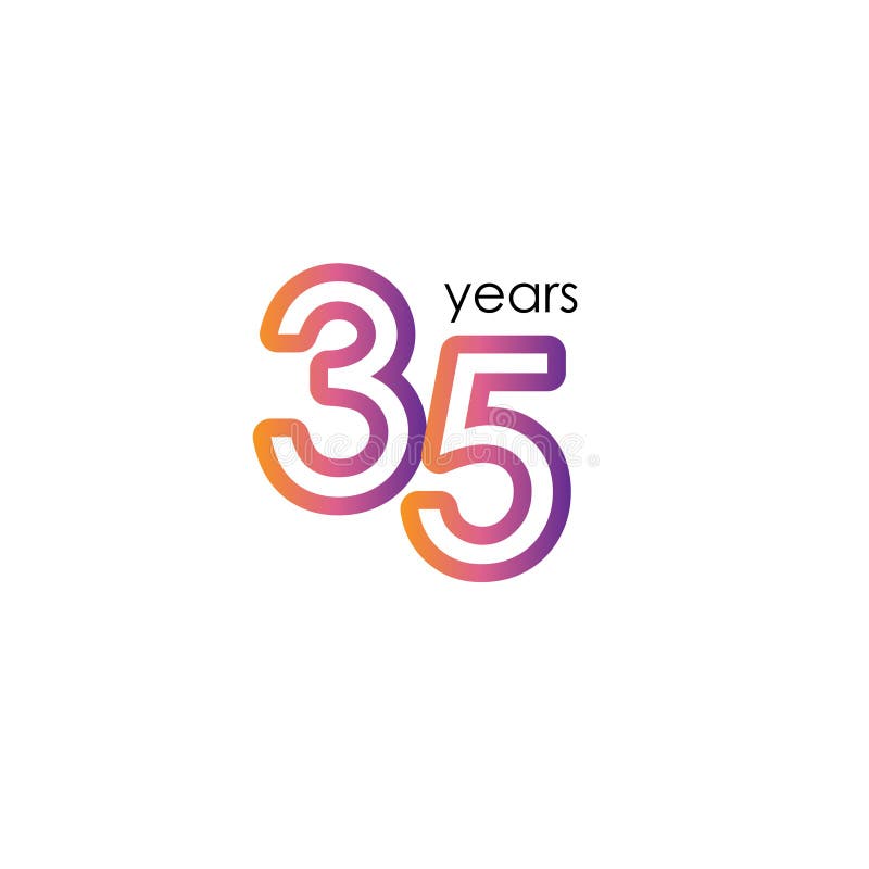 35 Years Anniversary Color full elegant Celebration Vector Template Design Illustration. 35 Years Anniversary Color full elegant Celebration Vector Template Design Illustration