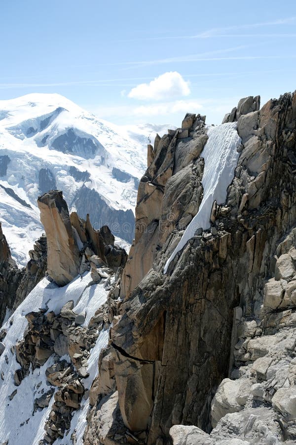 Letnia lodowiec krajobraz aiguille du midi 3842m chamonix francja