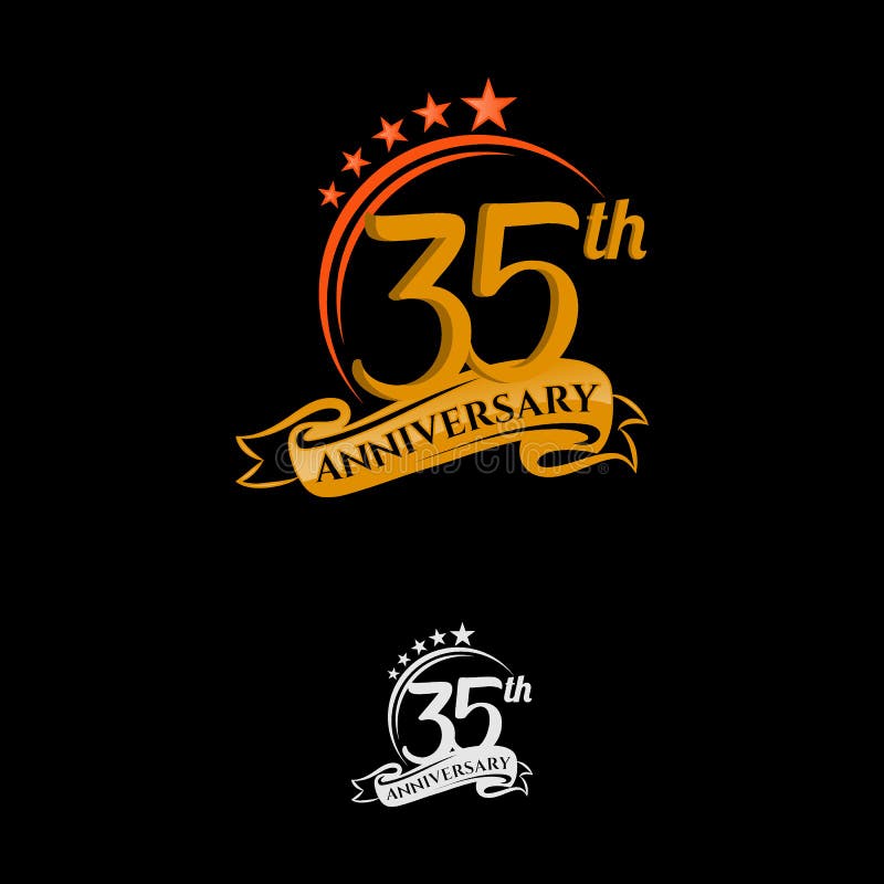 35 years anniversary celebration design with thin number shape golden color for special celebration event. 35 years anniversary celebration design with thin number shape golden color for special celebration event