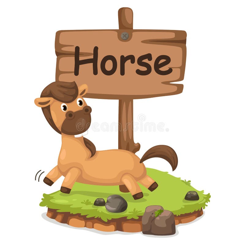 Letra animal H del alfabeto para el caballo stock de ilustración Letra animal H del alfabeto para el caballo stock de ilustración