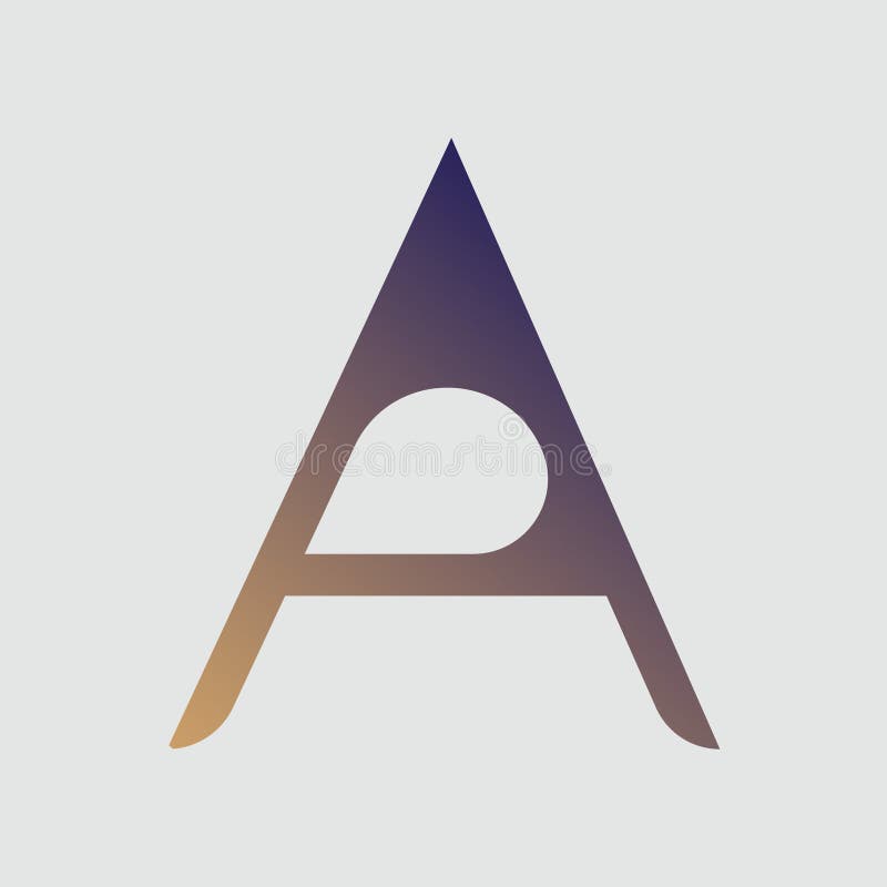 Letra de color de gradiente un diseño vectorial de camiseta de texto en fondo blanco. letra un elemento de plantilla de diseño de logotipo de tipografía.