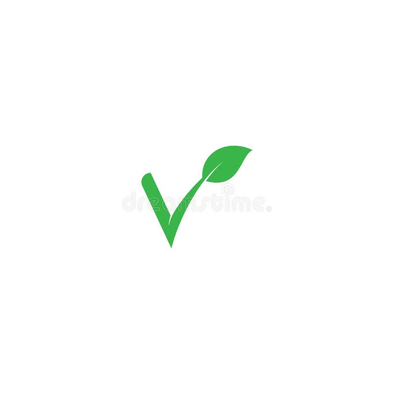 Letra de V com logotipo verde do eco das folhas ilustração stock Letra de V com logotipo verde do eco das folhas ilustração stock