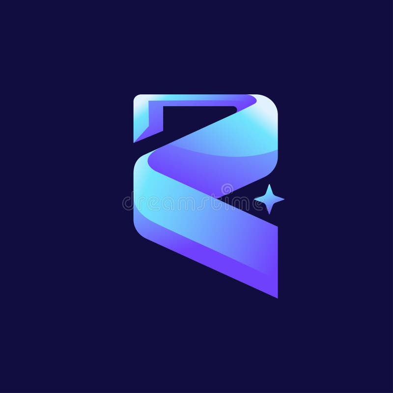 Letra inicial R elegante e moderna com estrela ilustração royalty free