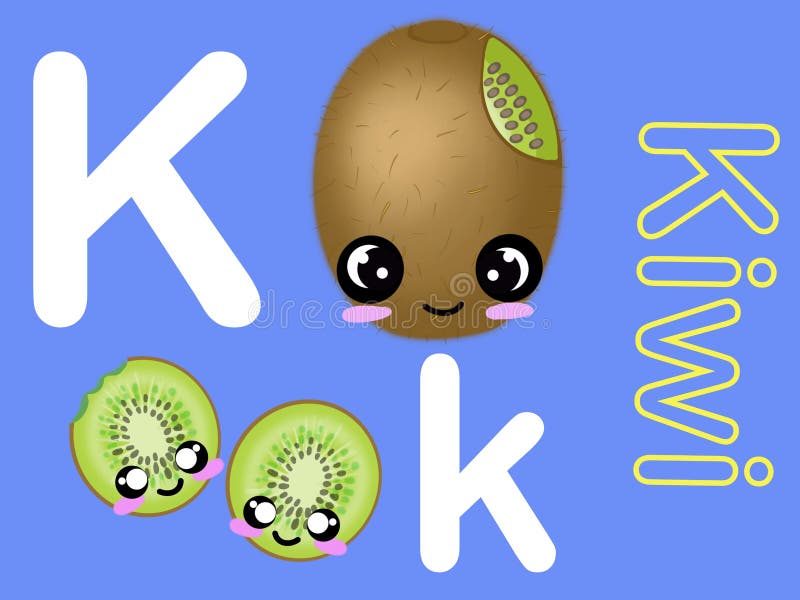 Encontre a carta que falta com kiwi bonito dos desenhos animados. jogo  lógico educacional para aprender letras.