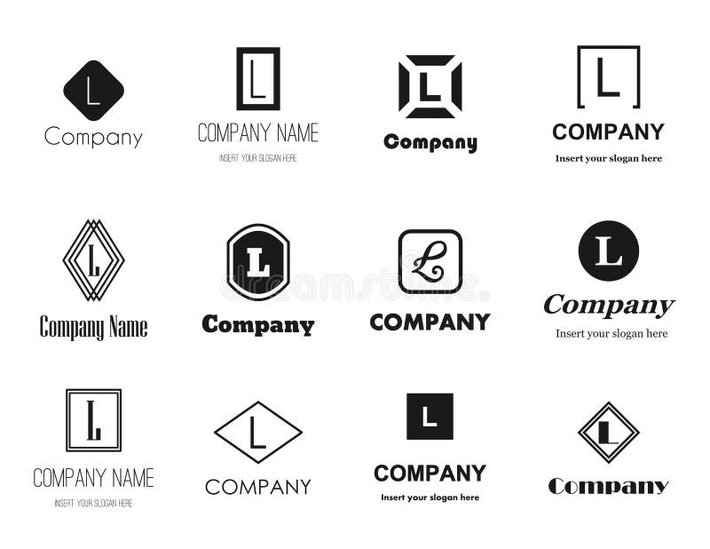 Letra L iconos del vector de los logotipos