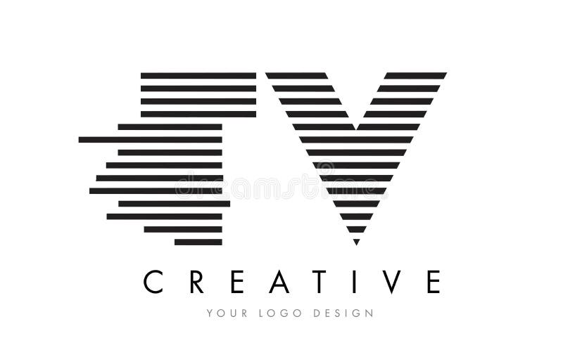 Letra Logo Design de la cebra de la TV T V con las rayas blancos y negros libre illustration Letra Logo Design de la cebra de la TV T V con las rayas blancos y negros libre illustration