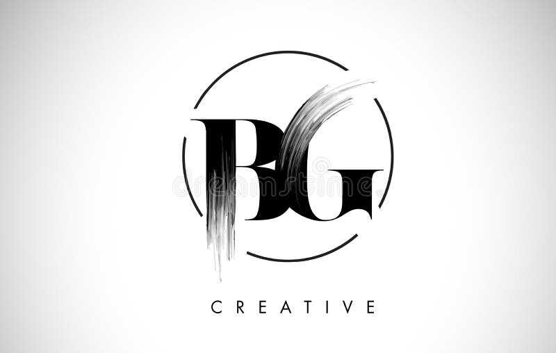 Letra Logo Design del movimiento del cepillo de BG Pintura negra Logo Letters Icon ilustración del vector Letra Logo Design del movimiento del cepillo de BG Pintura negra Logo Letters Icon ilustración del vector