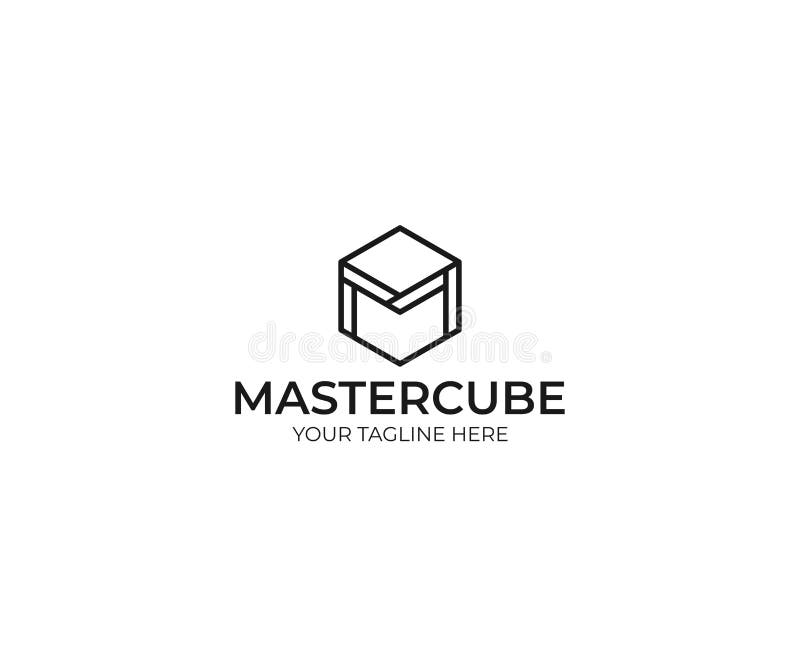 Letra M Cube Logo Template Línea diseño del vector del hexágono ilustración del vector Letra M Cube Logo Template Línea diseño del vector del hexágono ilustración del vector