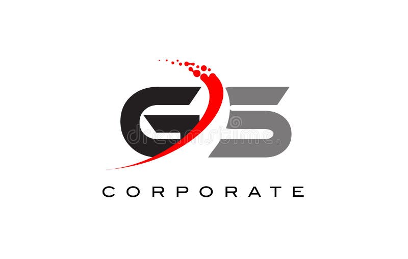 Letra moderna Logo Design del GS con Swoosh stock de ilustración Letra moderna Logo Design del GS con Swoosh stock de ilustración