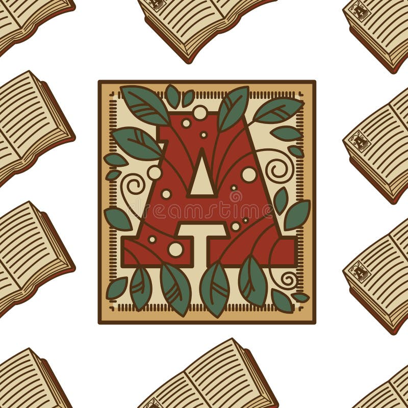 Letras antiguas y modelo inconsútil del libro abierto del manuscrito libre illustration Letras antiguas y modelo inconsútil del libro abierto del manuscrito libre illustration