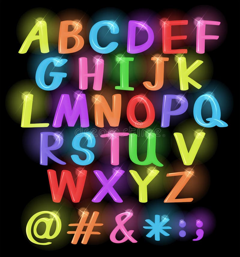 Letras coloreadas neón libre illustration Letras coloreadas neón libre illustration