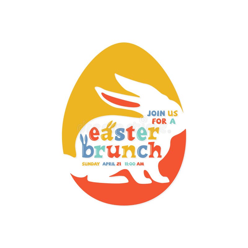 Letras coloridas del brunch de pascua stock de ilustración