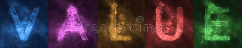 Letras coloridas estilizadas del espacio del VALOR de las letras de la palabra valor libre illustration Letras coloridas estilizadas del espacio del VALOR de las letras de la palabra valor libre illustration