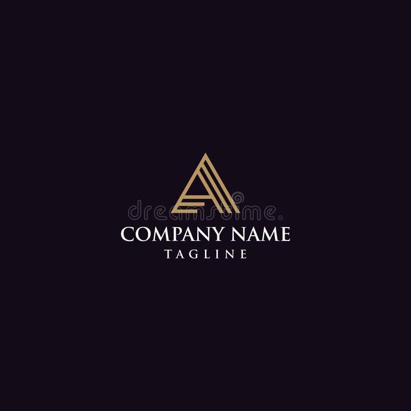 Letras criativas um logotipo dourado ilustração stock Letras criativas um logotipo dourado ilustração stock