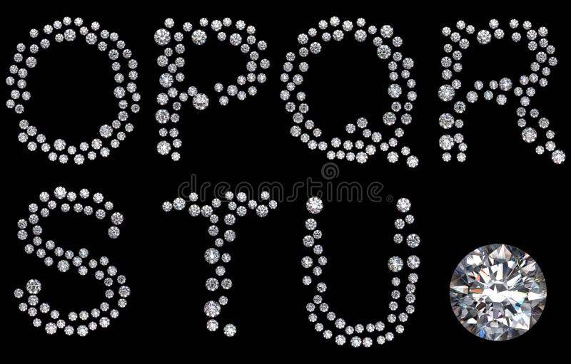 Letras da OU do diamante com gemstone ilustração do vetor