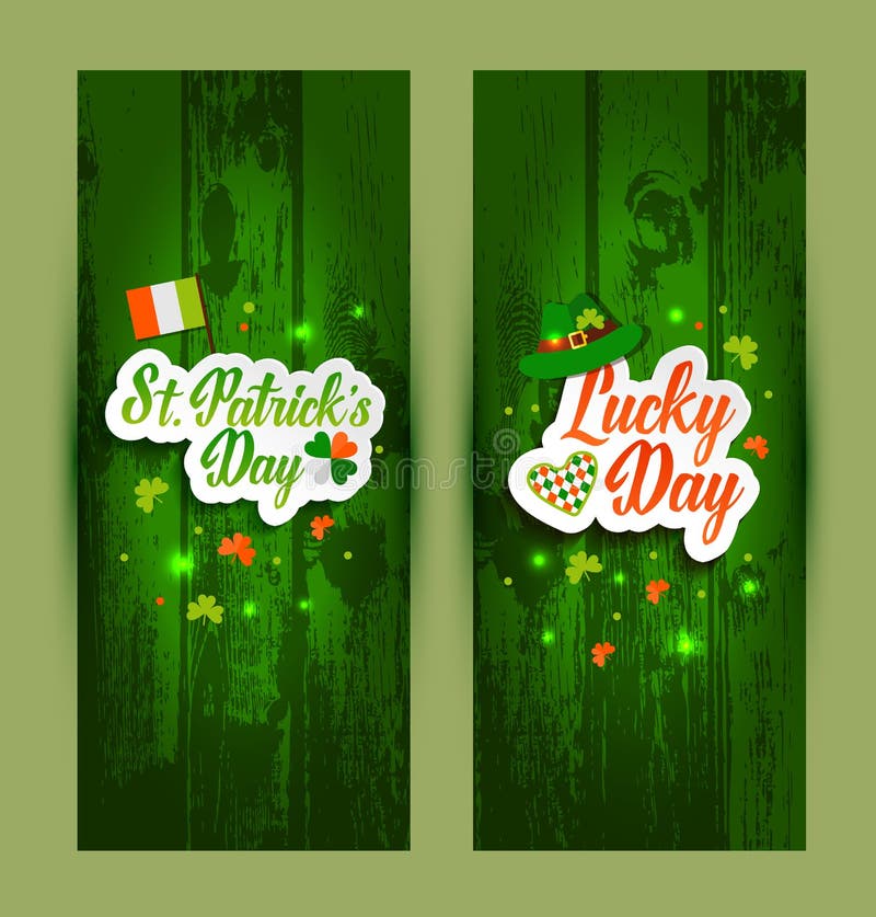 Letras de las banderas del día de St Patrick s en de madera verde libre illustration Letras de las banderas del día de St Patrick s en de madera verde libre illustration