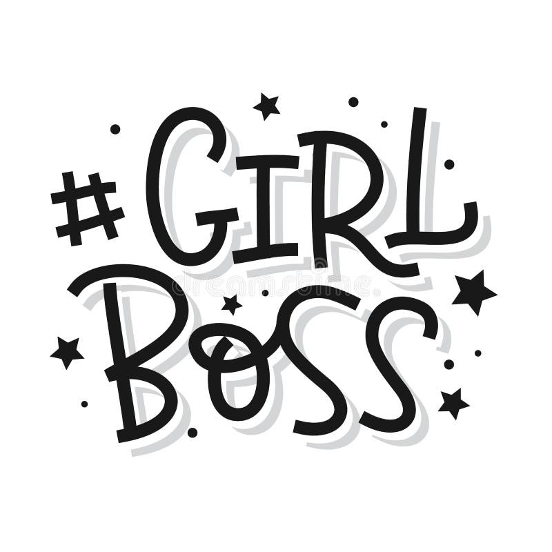 Letras de moda de la mano del jefe de la muchacha de Hashtag libre illustration