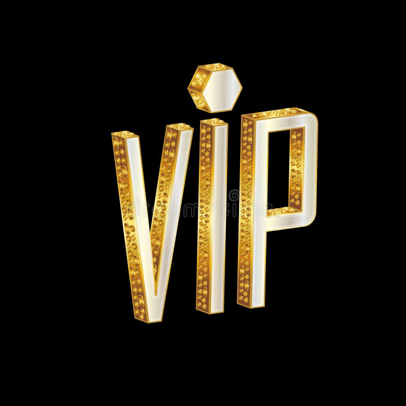 Letras de oro del VIP stock de ilustración Letras de oro del VIP stock de ilustración