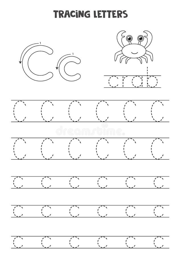 Trace la página de actividades del alfabeto para niños hoja de trabajo en  blanco y negro de práctica de letras de escritura a mano