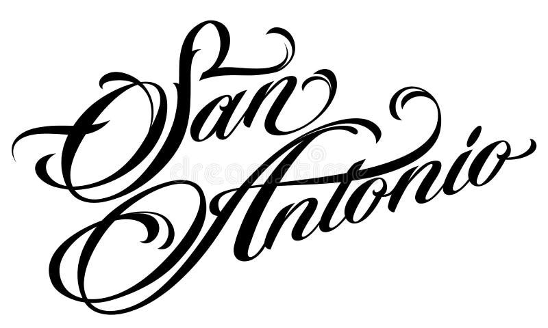 San antonio lettering. ilustración del vector. Ilustración de cepillo - 247569438