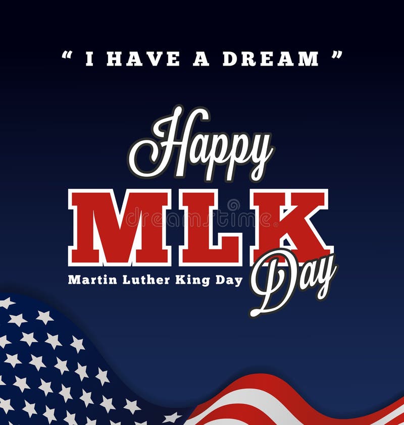 Letras del saludo del día de Martin Luther King con citas stock de ilustración Letras del saludo del día de Martin Luther King con citas stock de ilustración