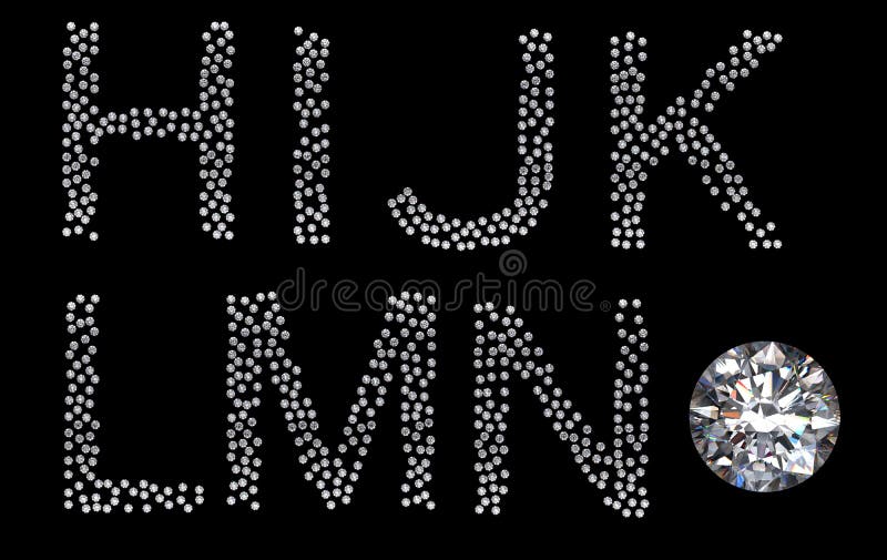 Letras do H-N do diamante com grande gemstone ilustração stock