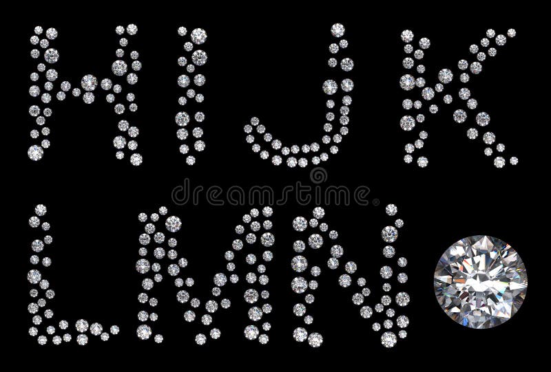 Letras do H-N do diamante com grande gemstone ilustração stock