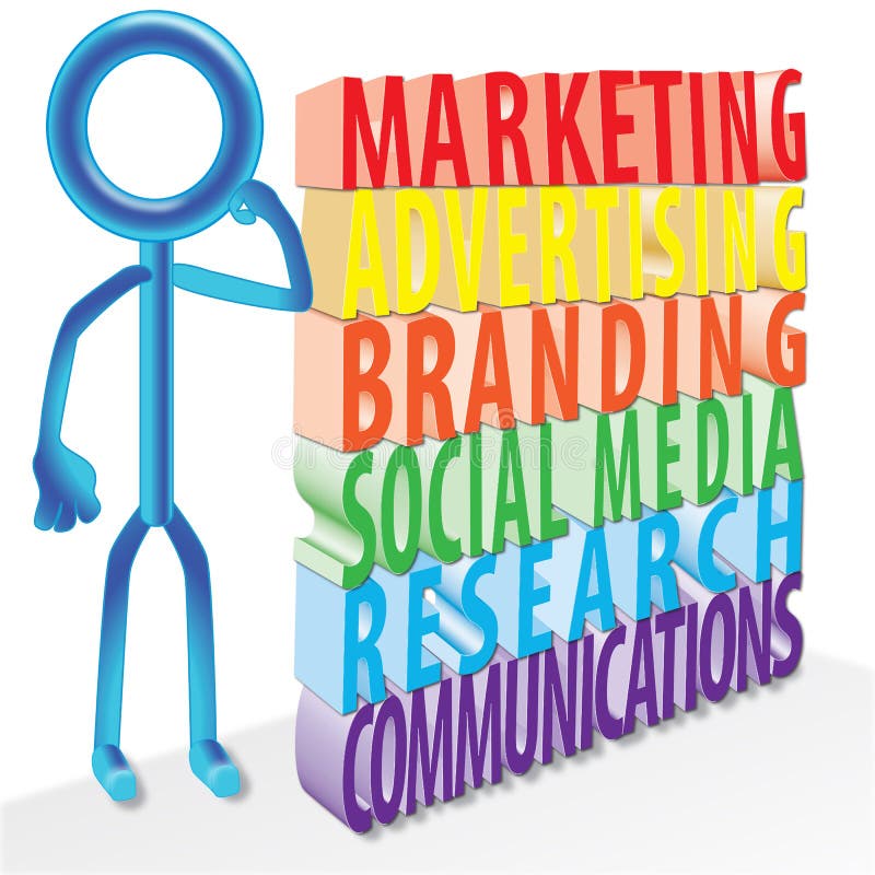 Letras 3D de Marketing ilustração royalty free