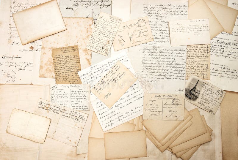 Letras, escrituras y postales viejas del vintage imágenes de archivo libres de regalías Letras, escrituras y postales viejas del vintage imágenes de archivo libres de regalías