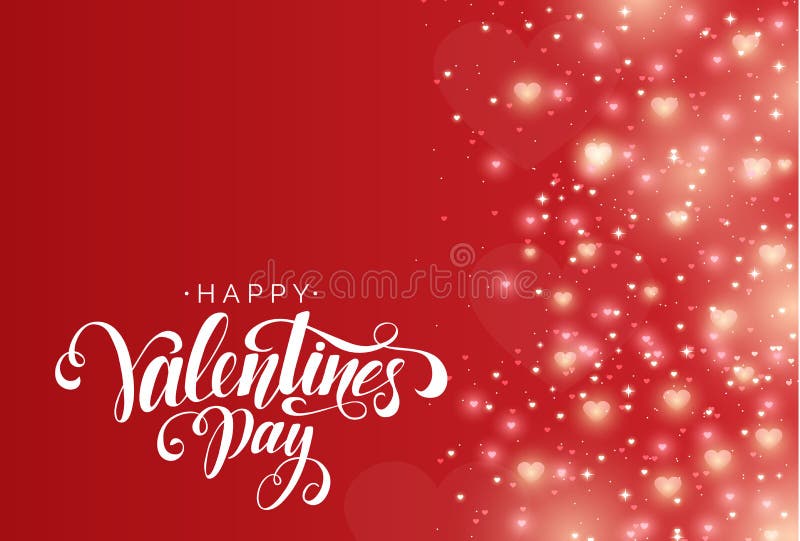 Letras felices del vector del día de tarjeta del día de San Valentín en fondo rojo abstracto con los corazones brillantes Fondo c libre illustration Letras felices del vector del día de tarjeta del día de San Valentín en fondo rojo abstracto con los corazones brillantes Fondo c libre illustration