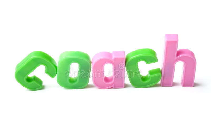 Letras plásticas coloridas no fundo branco - treinador fotografia de stock royalty free Letras plásticas coloridas no fundo branco - treinador fotografia de stock royalty free