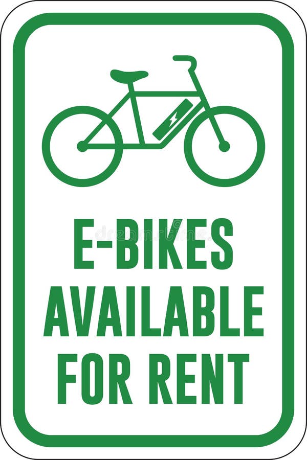 Letrero de alquiler de bicicletas bicicletas eléctricas disponibles para alquiler tienda de bicicletas señalización destino de vac libre illustration