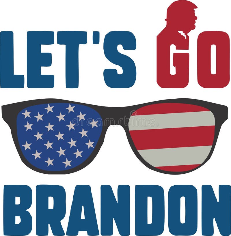 Lets Go Brandon US Flag Conservative Anti Liberal Anti Biden Logo