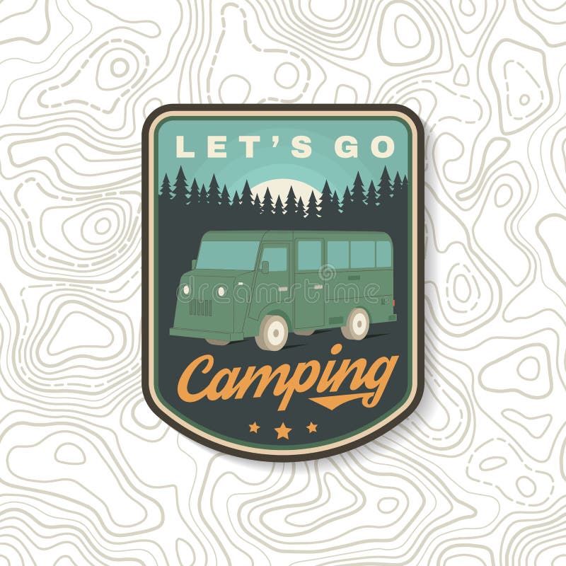 Lets Go Camping. Summer Camp. Vector Illustration Concept for Shirt or ...
